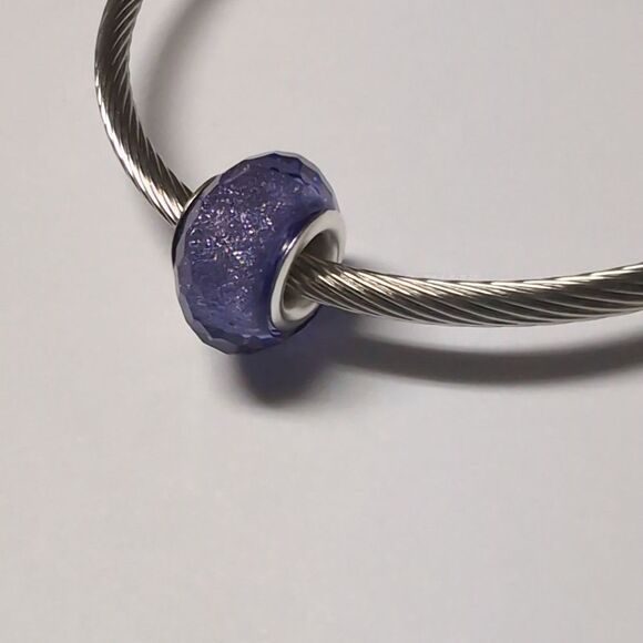 Sparkly Purple Charm for Pandora Style Bracelet - Picture 4 of 4